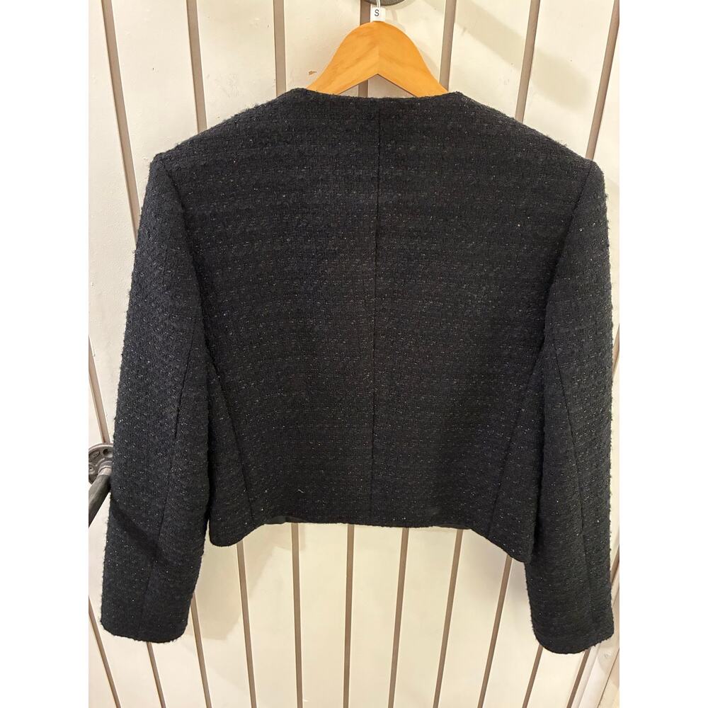 Urban Revivo Black Tweed Blazer Size 4 - Picture 6 of 7